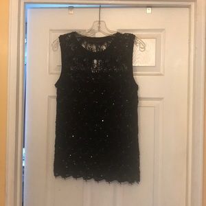 Sequins and crochet top